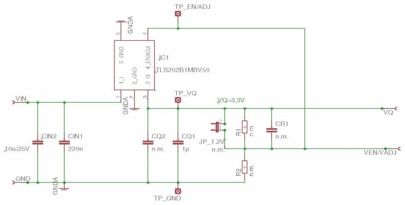 Schematic - Infineon Technologies TLS202B1MBV50 Demo Board